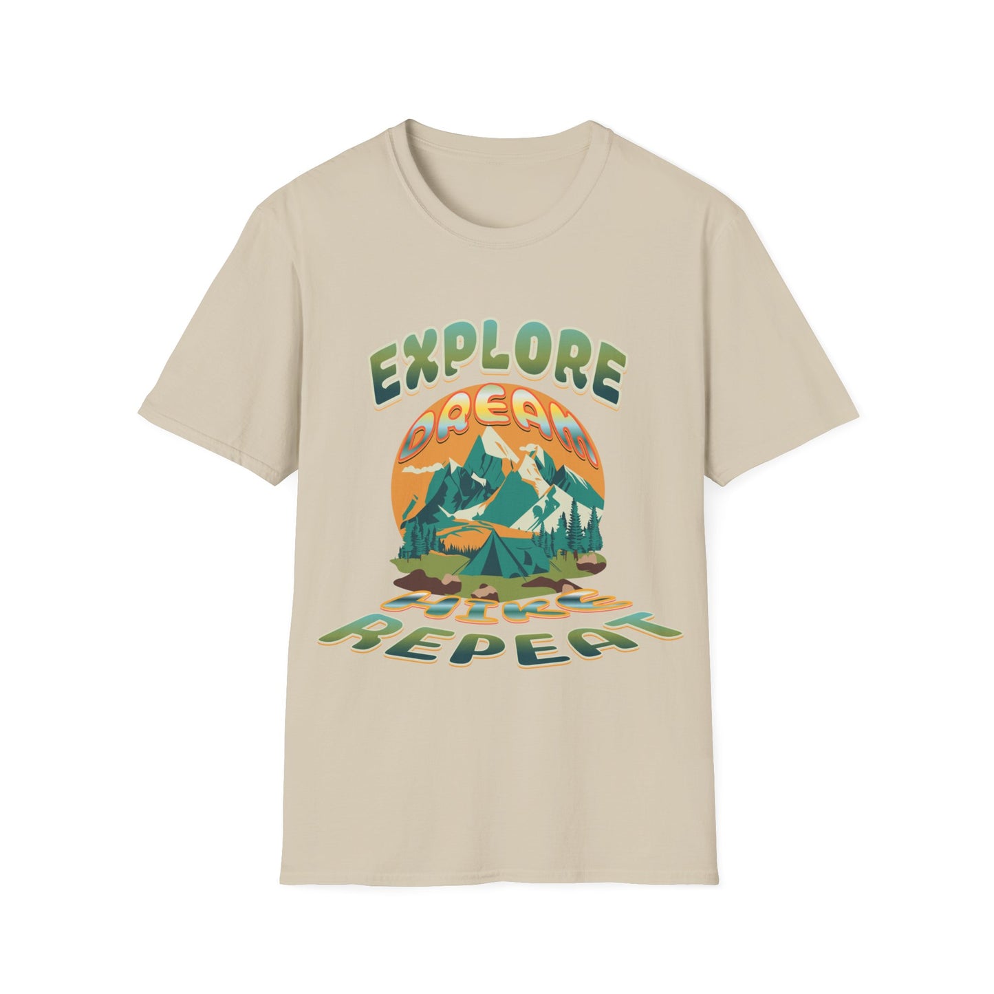 Unisex Softstyle T-Shirt, Explore Dream Hike Repeat