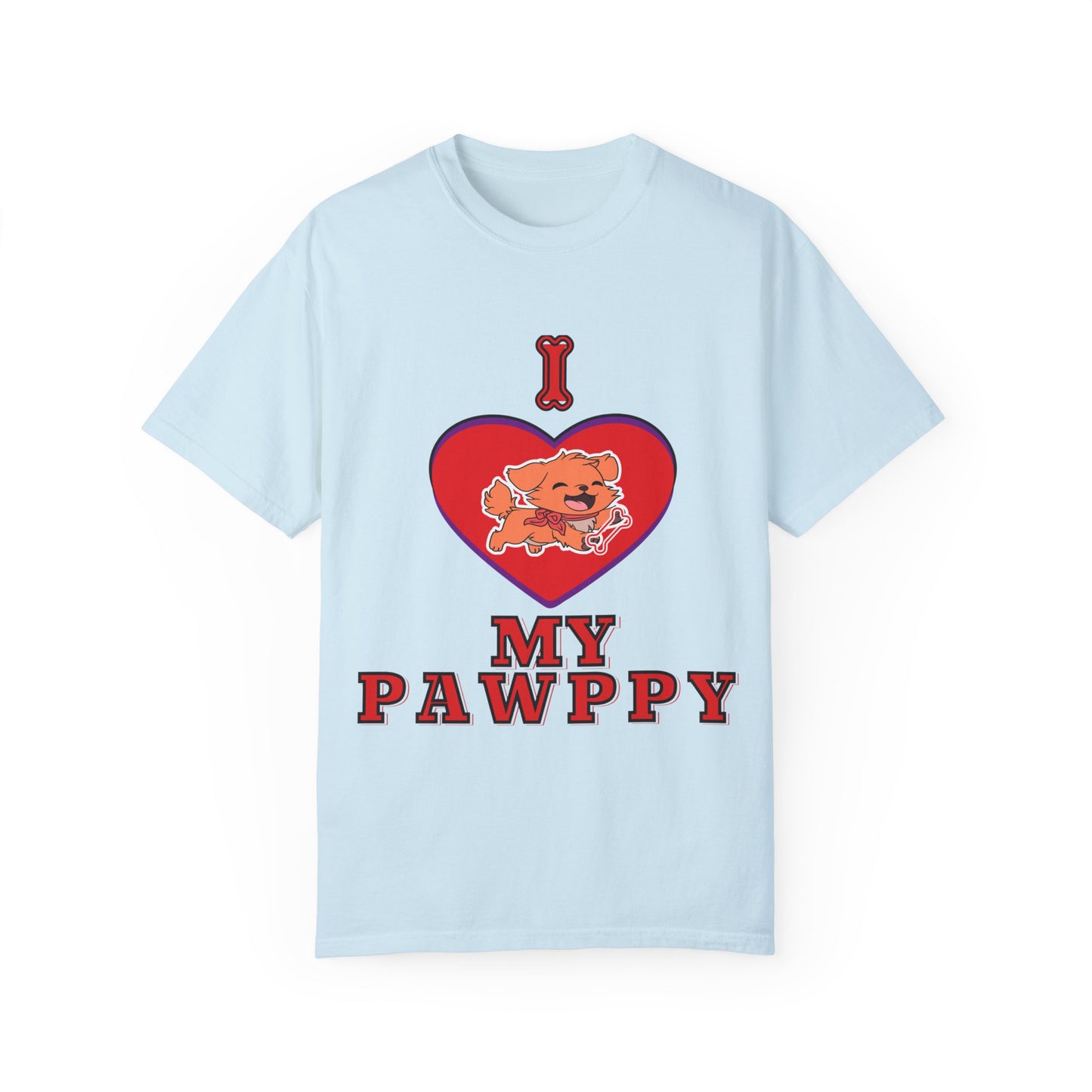 Unisex Garment-Dyed T-shirt, I Love My Pawppy Tee