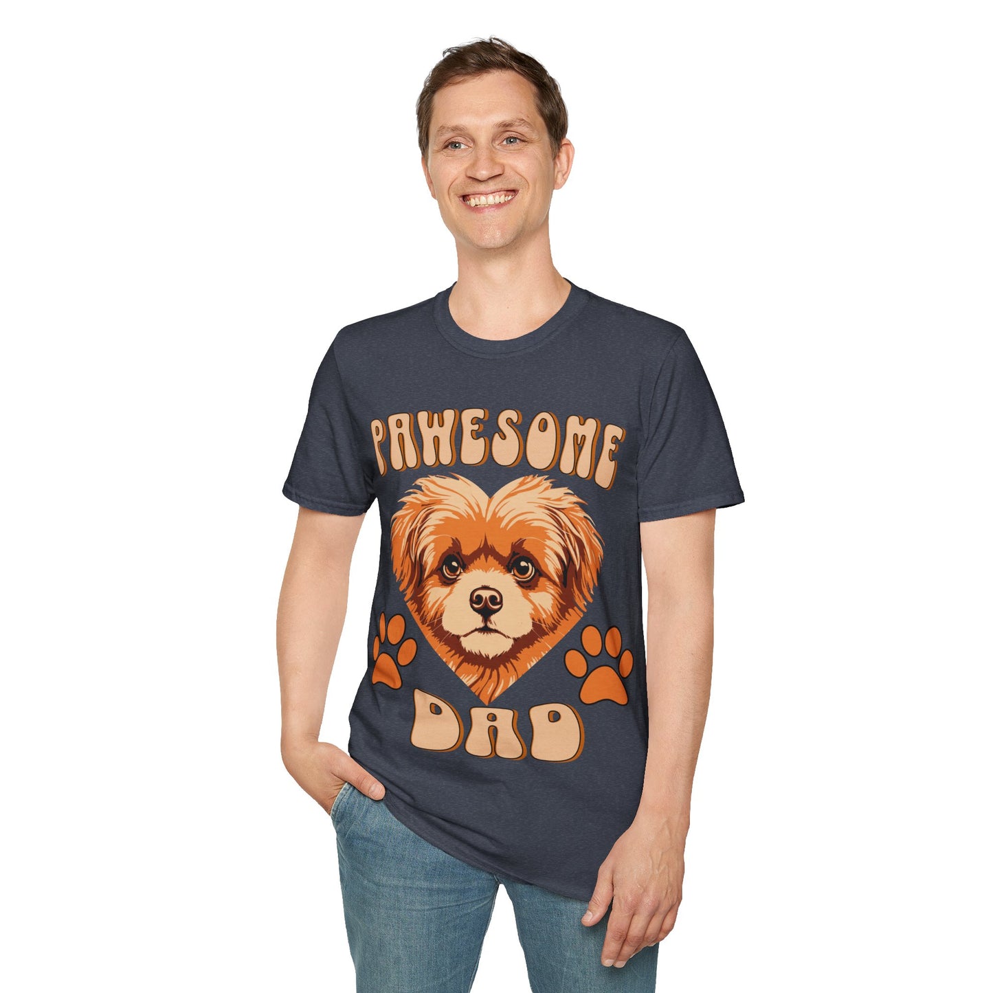 Unisex Softstyle T-Shirt, Dog Love, Pawesome Dad