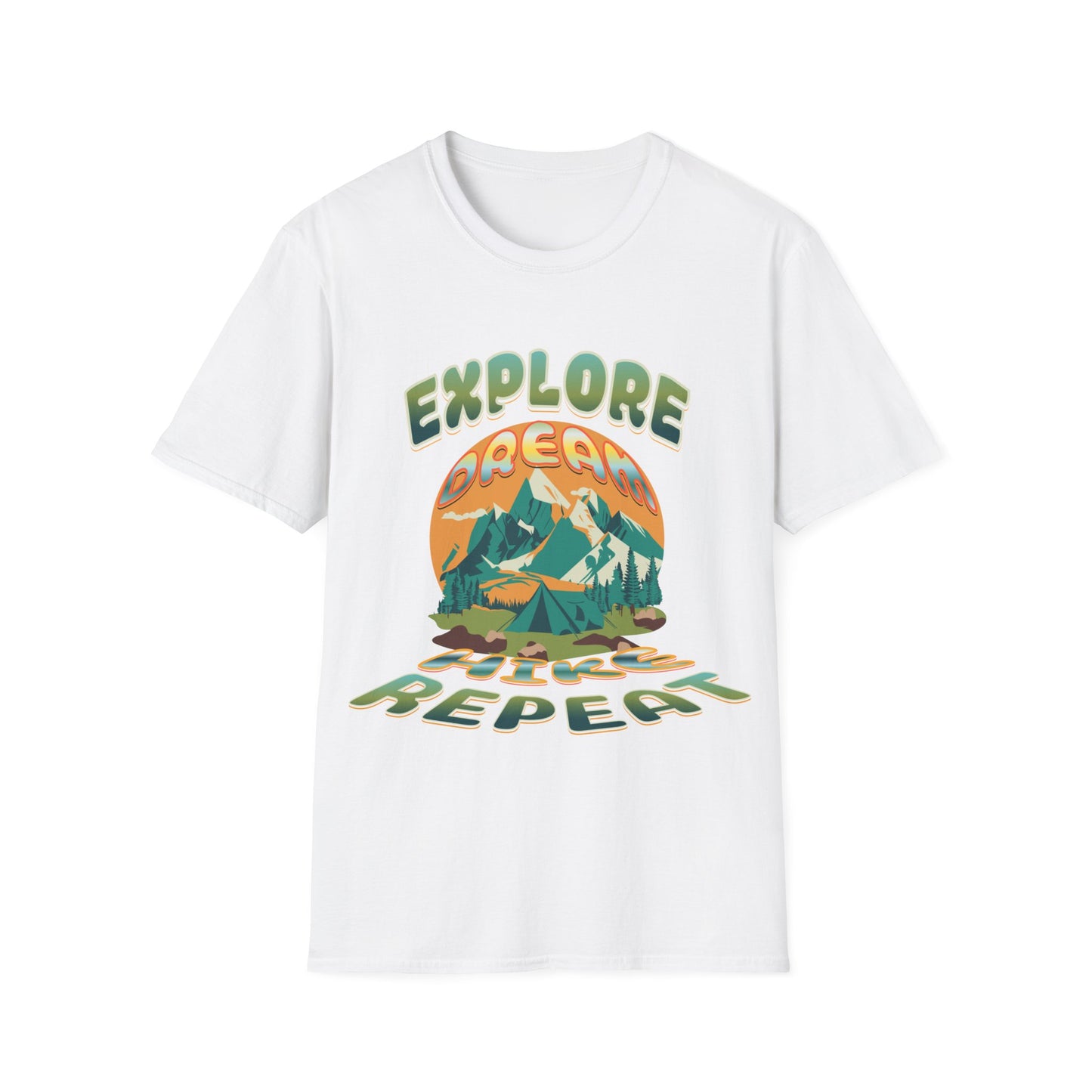 Unisex Softstyle T-Shirt, Explore Dream Hike Repeat