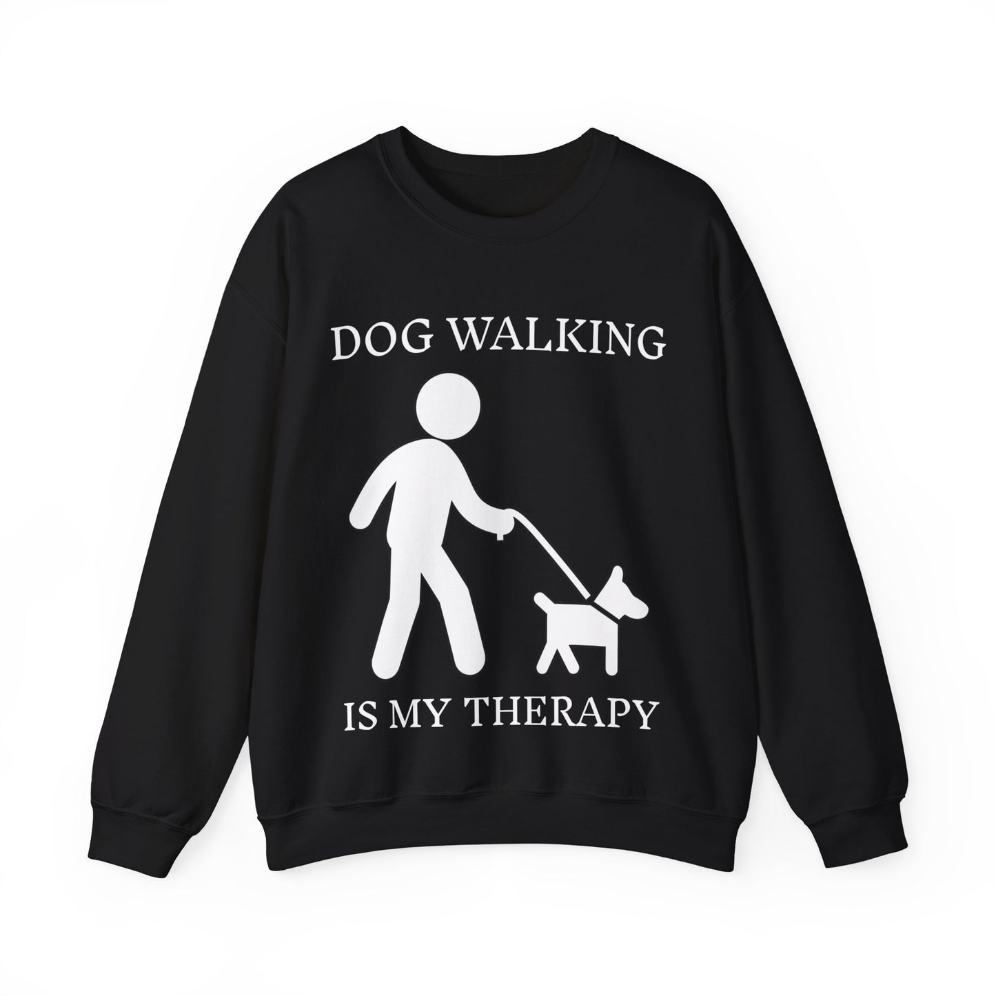 Unisex Heavy Blend™ Crewneck Sweatshirt, Dog Walking Is My Therapy Sweatshirt