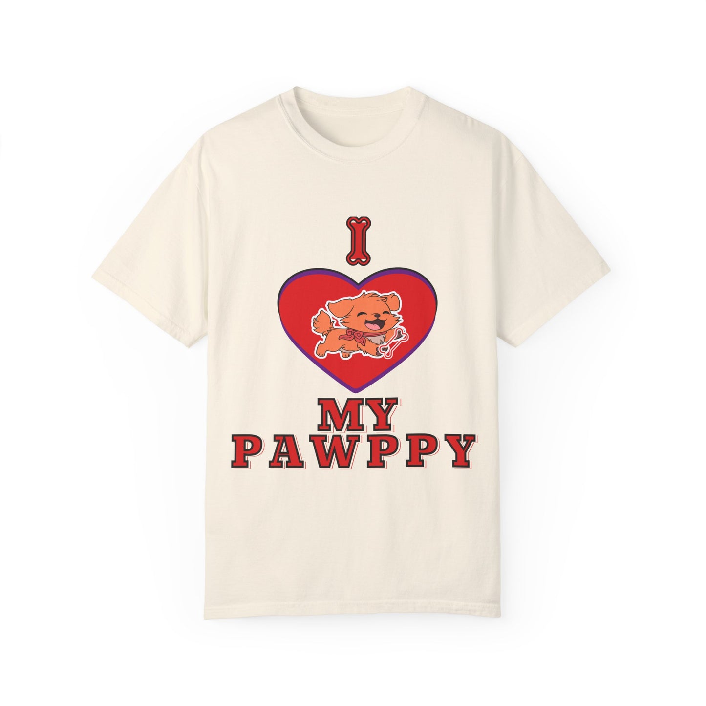 Unisex Garment-Dyed T-shirt, I Love My Pawppy Tee