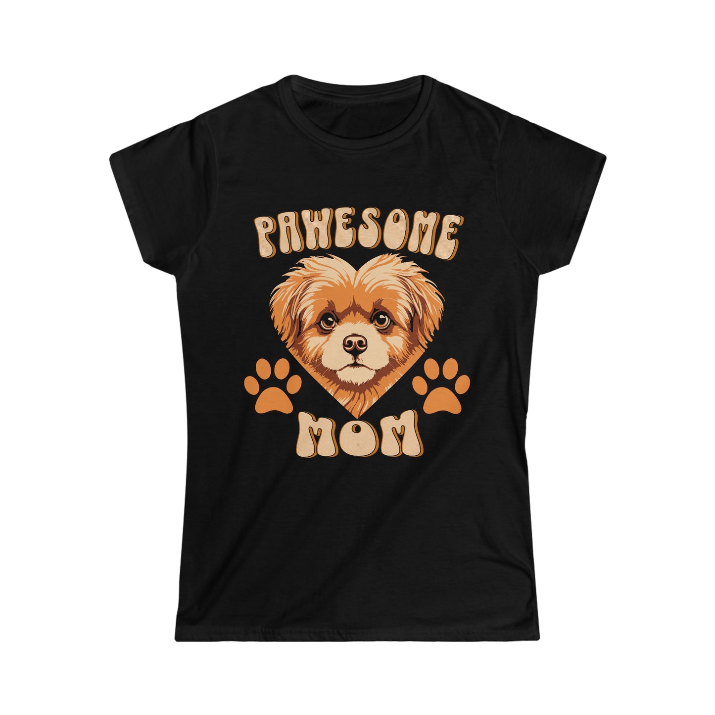 Women's Softstyle Tee, Pawesome Mom, Dog Love