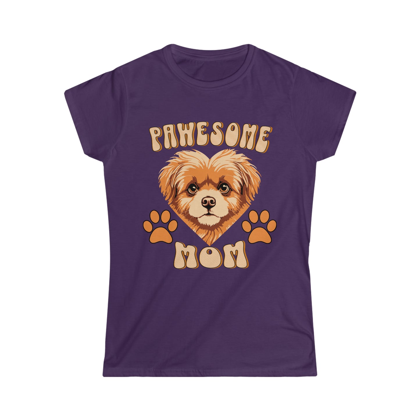 Women's Softstyle Tee, Pawesome Mom, Dog Love