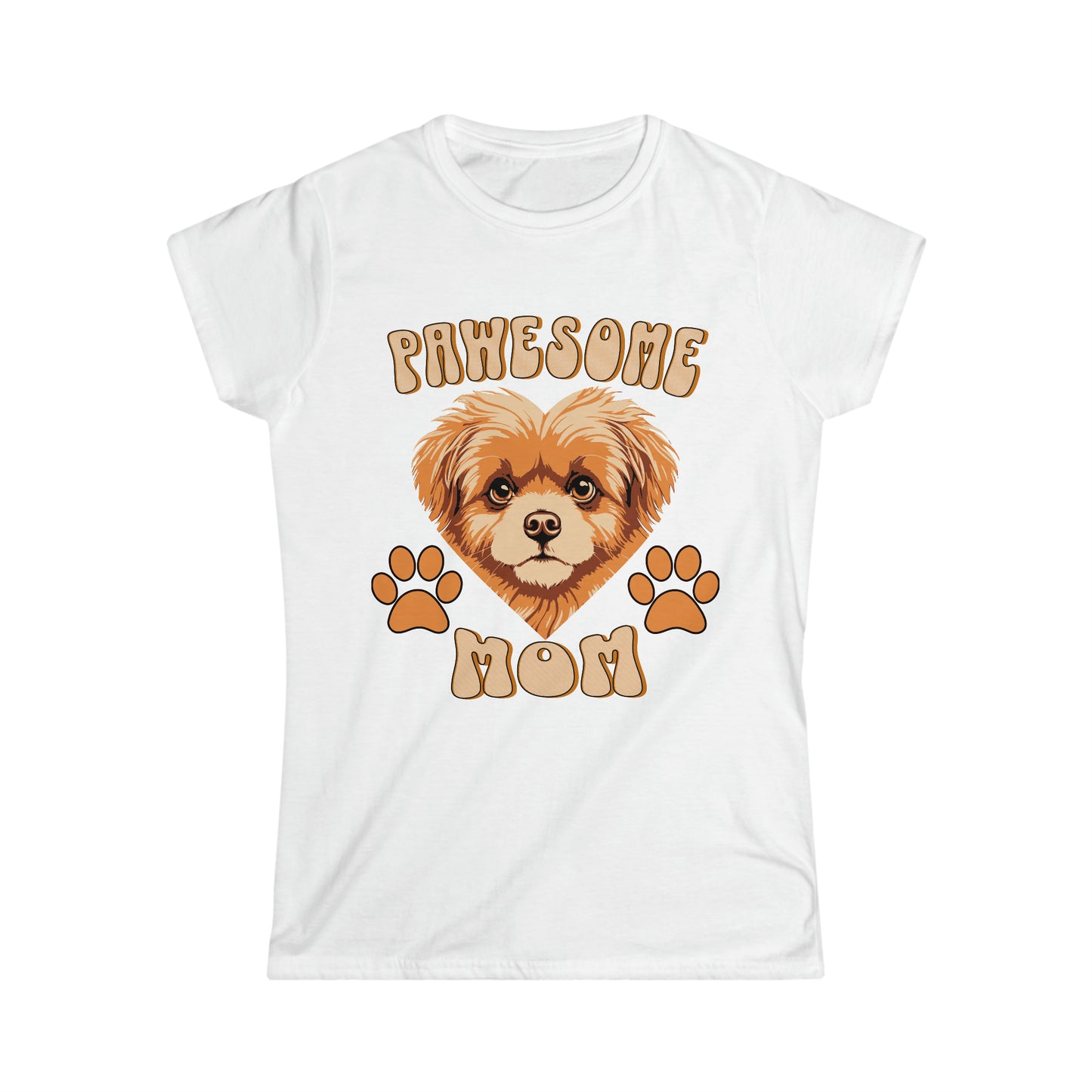 Women's Softstyle Tee, Pawesome Mom, Dog Love