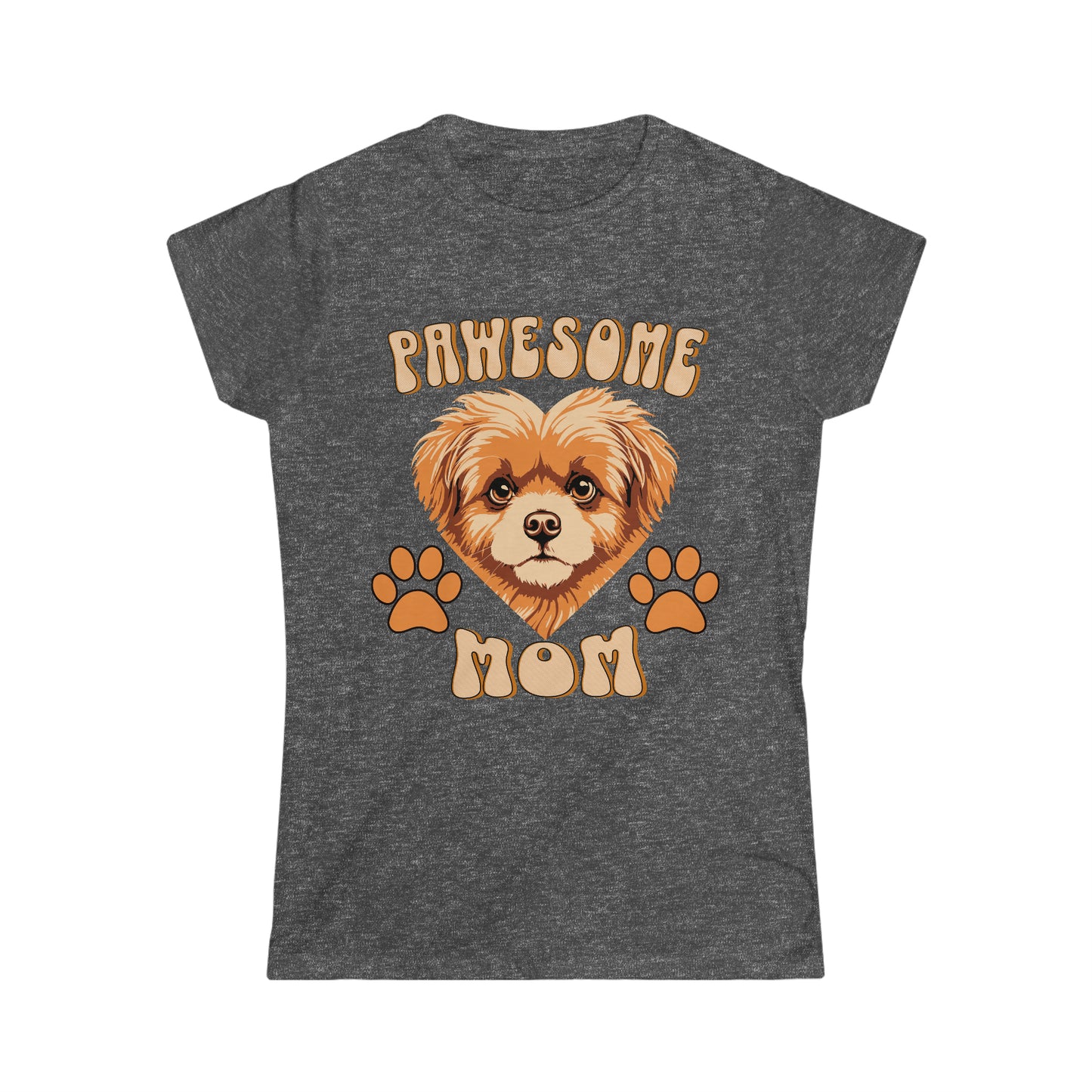 Women's Softstyle Tee, Pawesome Mom, Dog Love