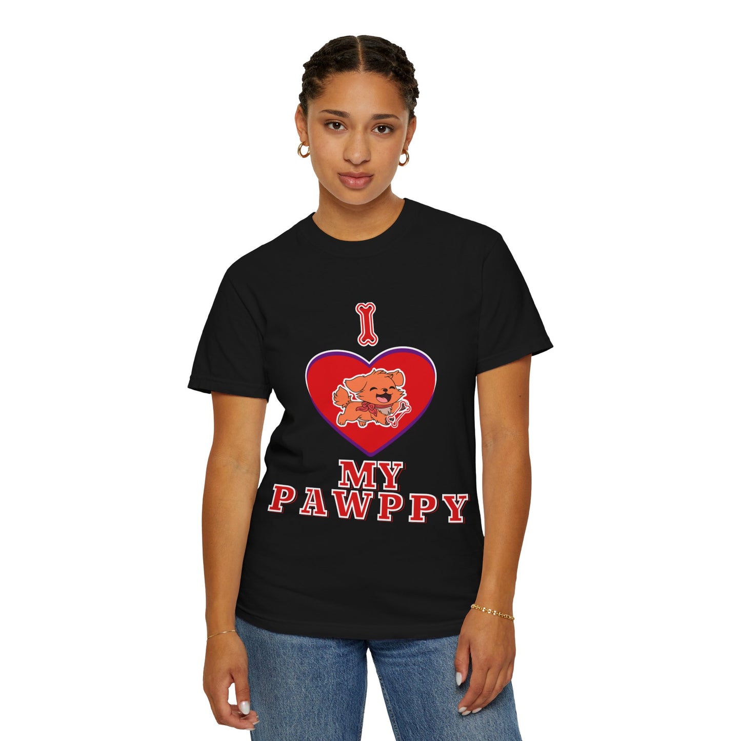 Unisex Garment-Dyed T-shirt, I Love My Pawppy Tee