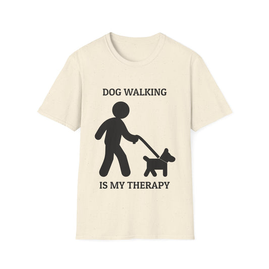 Unisex Softstyle T-Shirt, Dog Walking is My Therapy Tee