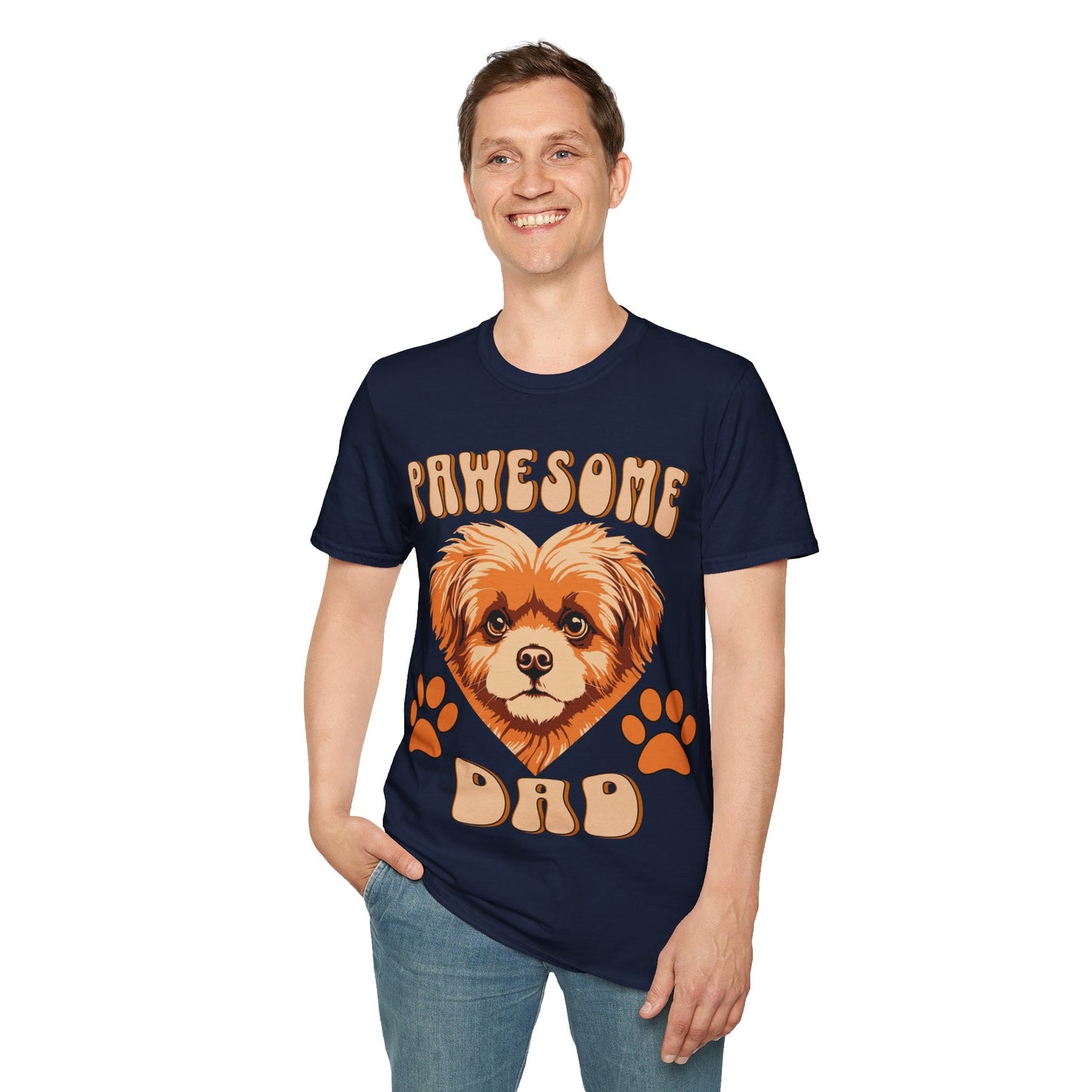 Unisex Softstyle T-Shirt, Dog Love, Pawesome Dad