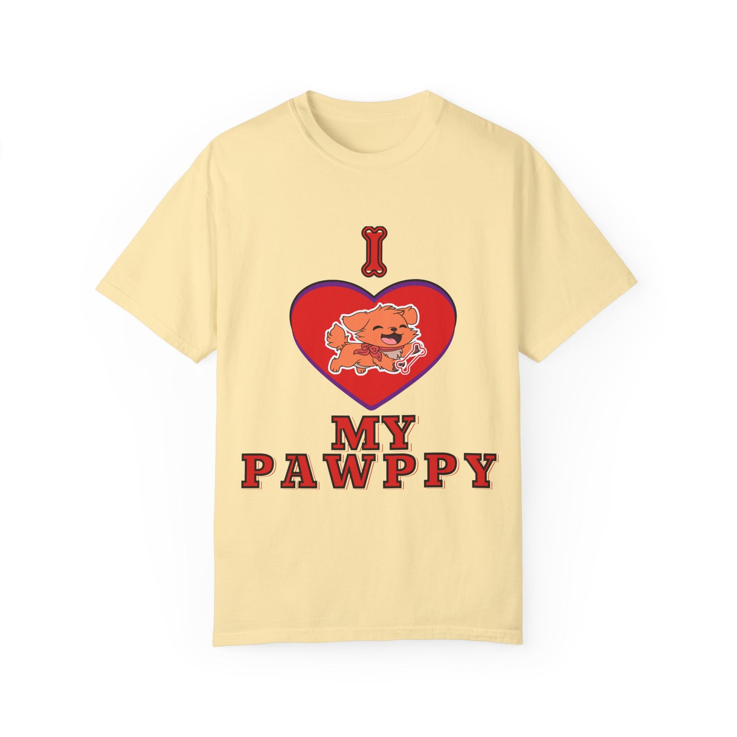 Unisex Garment-Dyed T-shirt, I Love My Pawppy Tee