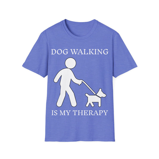 Unisex Softstyle T-Shirt, Dog walking is My Therapy Tee