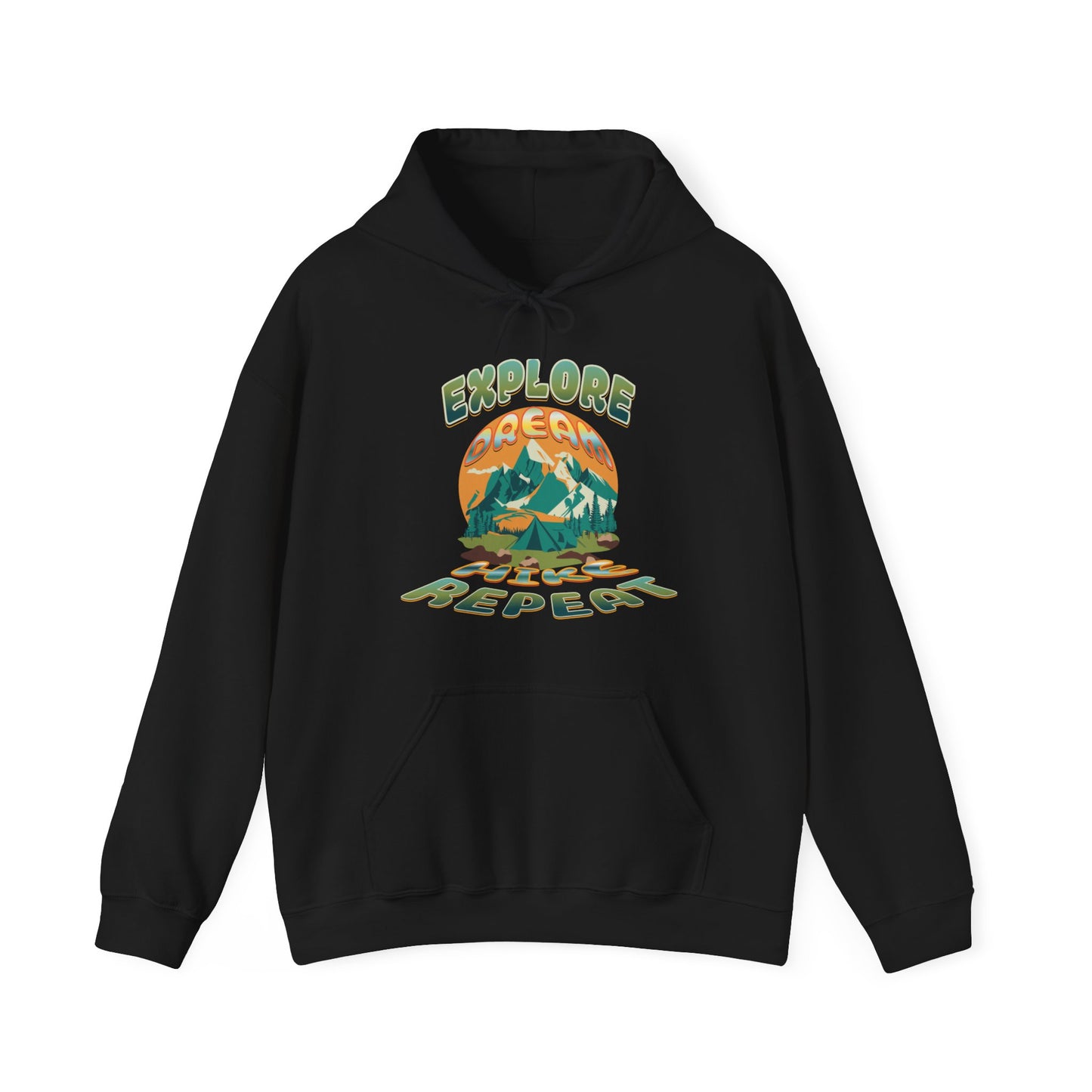 Unisex Heavy Blend™ Hooded Sweatshirt, Explore Dream Hike Repeat Hoodie