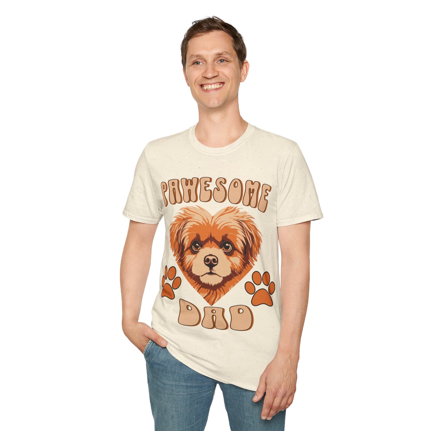 Unisex Softstyle T-Shirt, Dog Love, Pawesome Dad