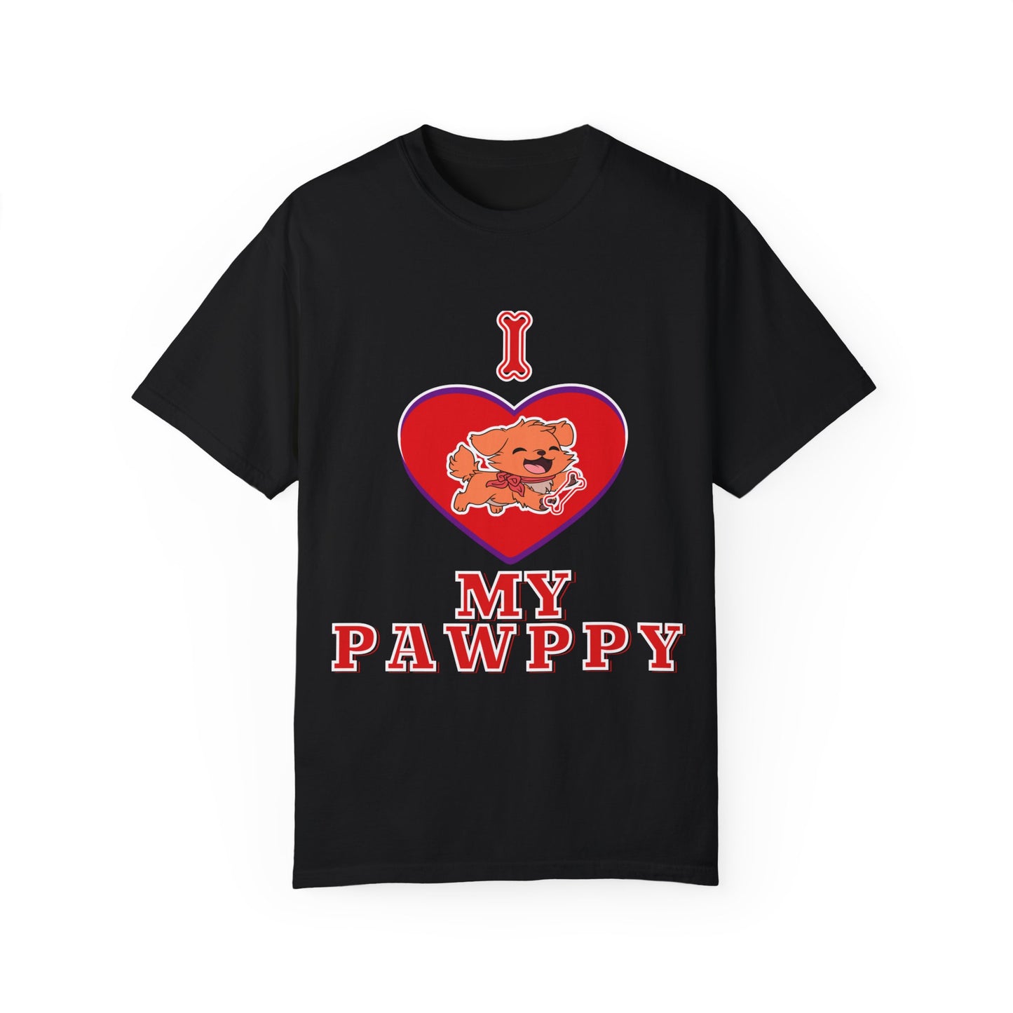 Unisex Garment-Dyed T-shirt, I Love My Pawppy Tee