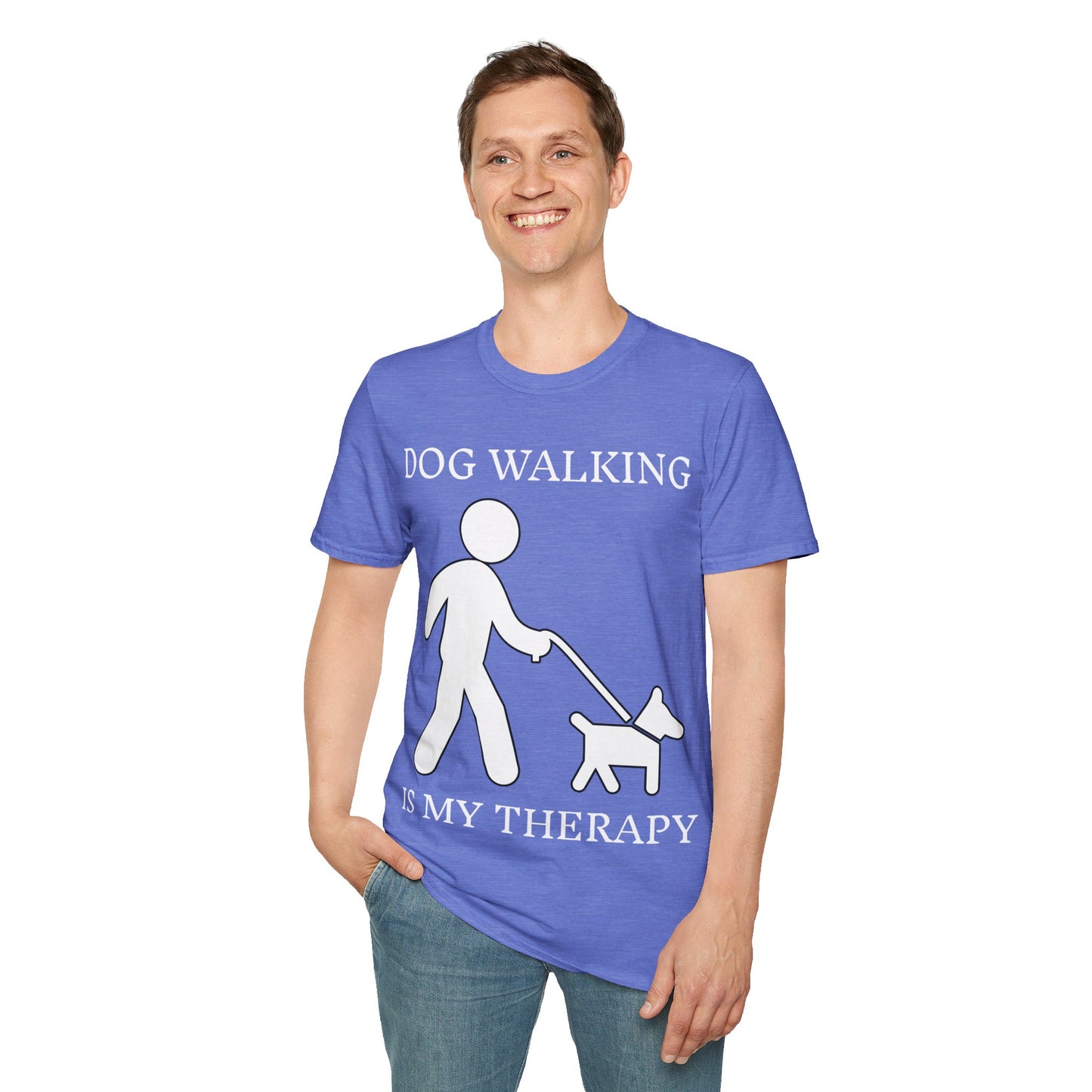 Unisex Softstyle T-Shirt, Dog walking is My Therapy Tee