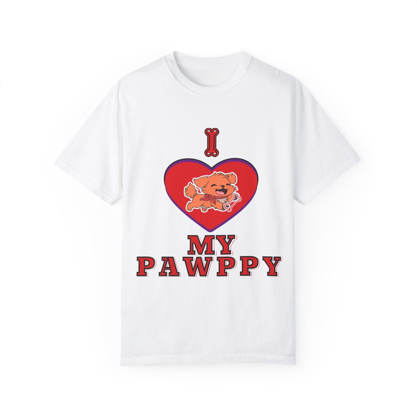 Unisex Garment-Dyed T-shirt, I Love My Pawppy Tee