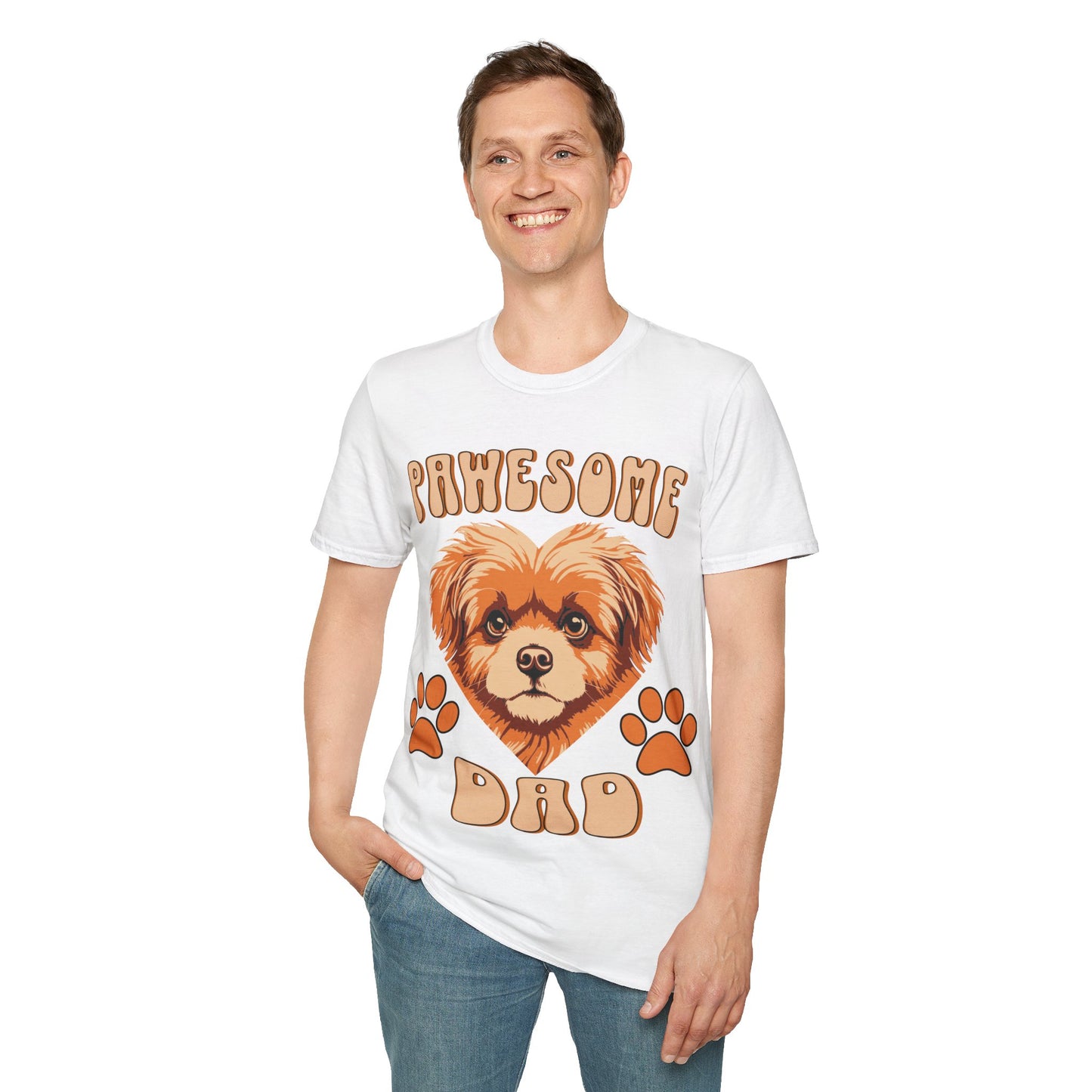 Unisex Softstyle T-Shirt, Dog Love, Pawesome Dad