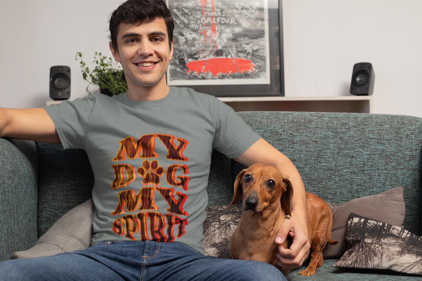 Unisex Garment-Dyed T-shirt, My Dog My Spirit Tee